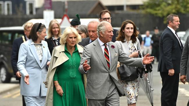 King Charles III and Queen Camilla during a visit to Enniskillen Castle, Co Fermanagh as part of a two day visit to Northern Ireland. Picture: Getty Images