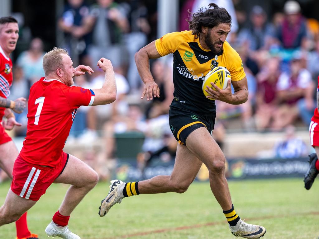 WA captain and fullback Kainoa Gudgeon in action for the WA state side. Picture: NRL WA