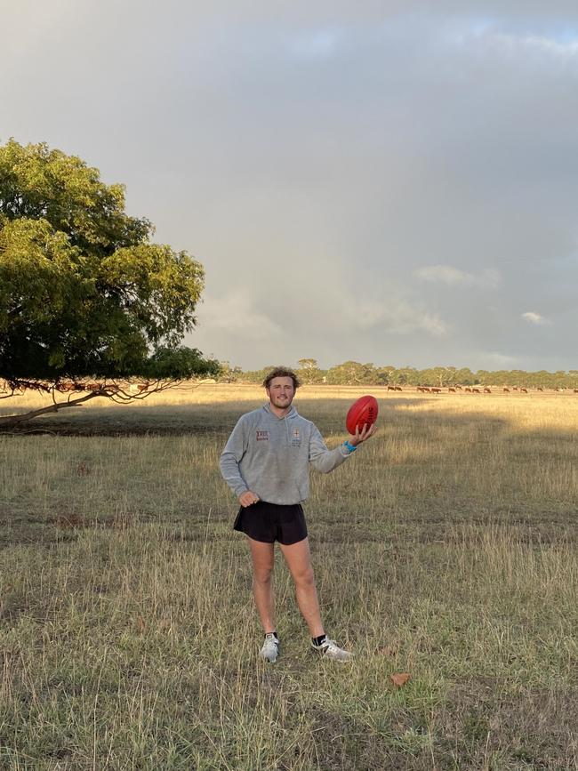 Gould has been running, boxing and lifting weights while home on the farm at Lucindale.