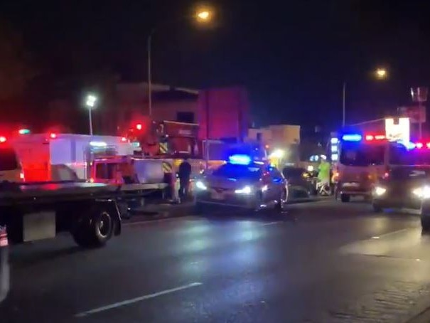 One person has died in a two-vehicle crash in Sunnybank tonight.