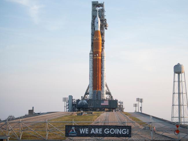 The Artemis rocket with the Orion spacecraft aboard on the launch pad at Kennedy Space Center in Florida. Picture: Joel Kowsky/NASA/AFP