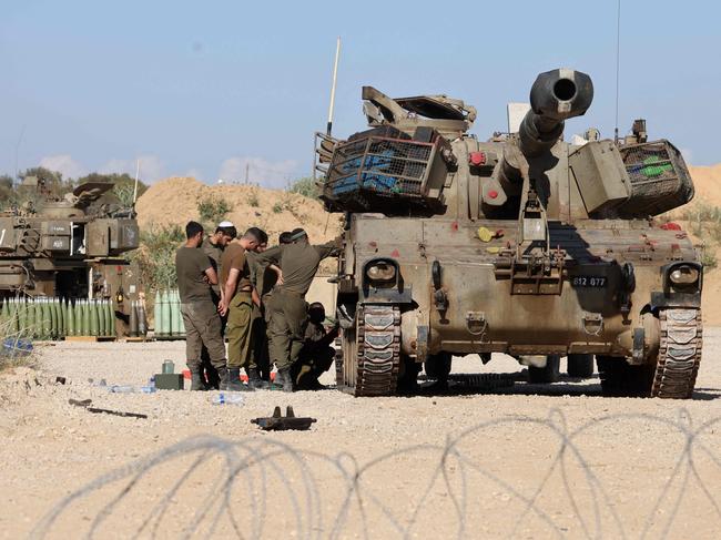 Soldiers near Israel's border with the Gaza Strip. Picture: AFP
