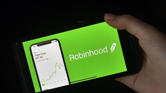 The Robinhood trading app. Picture: AFP