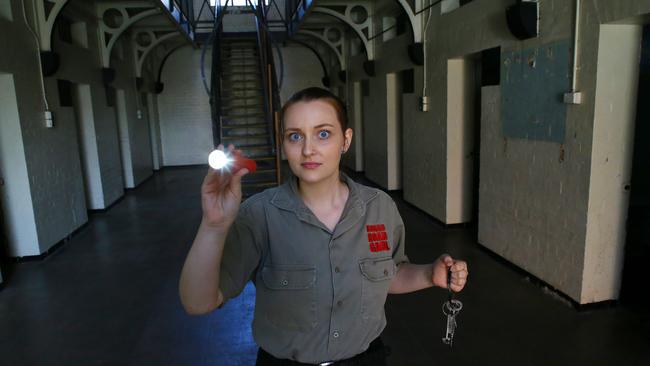 The Boggo Road Gaol tour guide Romany Hudson will take you on a tour of the historic gaol as part of the Australian Heritage Festival. Picture: Peter Cronin