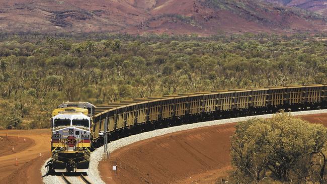 An iron ore train in the Pilbara. (AAP Image/Rio Tinto, Christian Sprogoe)