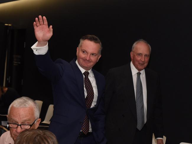 Labor MP Chris Bowen who is delivering the inaugural Paul Keating Lecture tonight, pictured with Keating. Picture Supplied