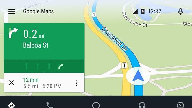 Screen shot of Google's Android Auto system for cars