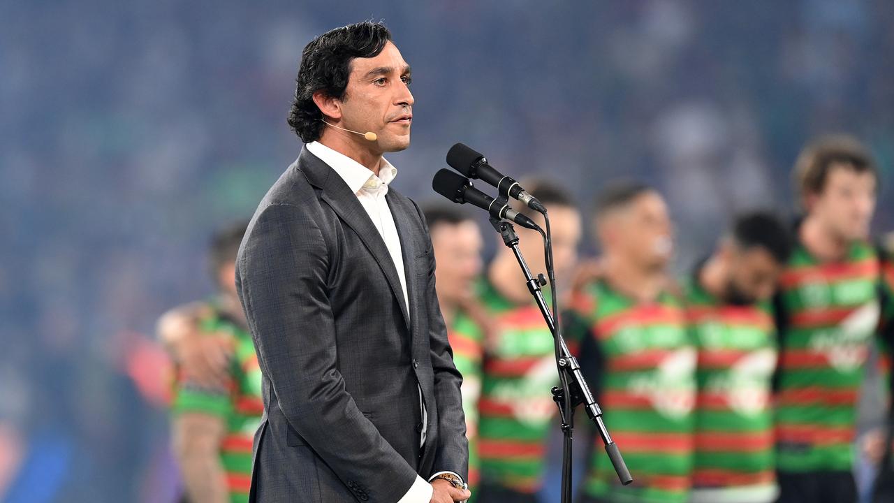 Johnathan Thurston was awkwardly cut off. (Photo by Bradley Kanaris/Getty Images)