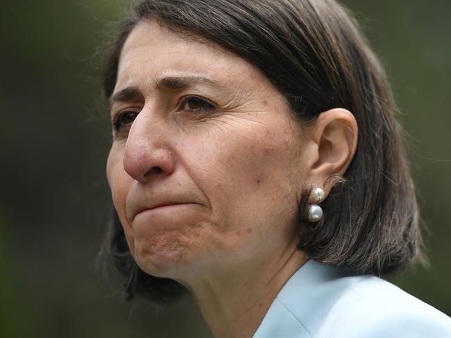 SYDNEY, AUSTRALIA - NewsWire Photos FEBRUARY, 10, 2021: NSW Premier Gladys Berejiklian speaks to media at Parliament House in Sydney. Picture: NCA NewsWire/Joel Carrett