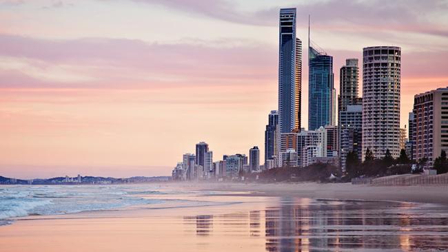 Beautiful scene of the Gold Coast city skyline and ocean, this picture has more brightness and depth of colour