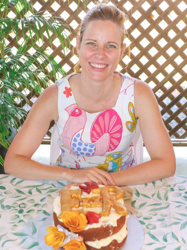 Jo Laverty in the celebrity bake off day two of the Royal Darwin Show. Picture: Glenn Campbell