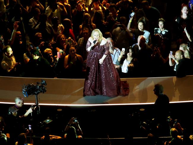 Adele wows fans at the Gabba. Picture: Steve Pohlner