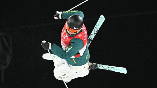 Jakara Anthony surged into medal contention after topping the charts in qualifying for the women’s moguls. Picture: Ben Stansall/AFP