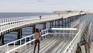 An artist's impression of the planned new Granite Island causeway at Victor Harbor.