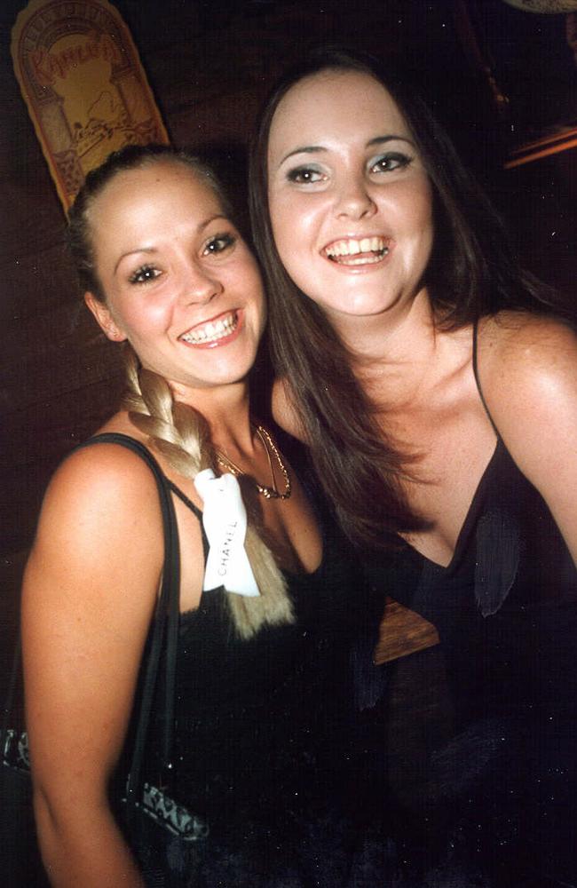 Emma Green and Danelle Barr at Shooters, 2000.