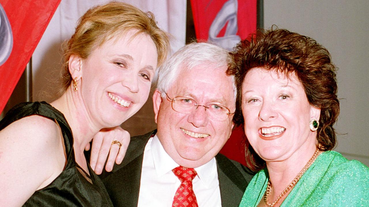 Radio presenter Philip Satchell at his retirement party with wife Cecily, left, and Carole Whitelock at the Italian Centre, in October 2003.