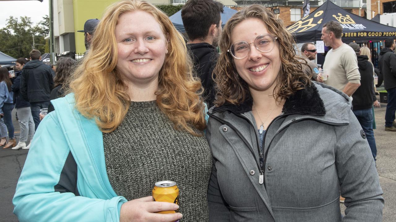 Nicole Hobson (left) and Jaclyn Rye at Brewoomba craft beer festival, Fitzy's. Saturday, August 13, 2022. Picture: Nev Madsen.