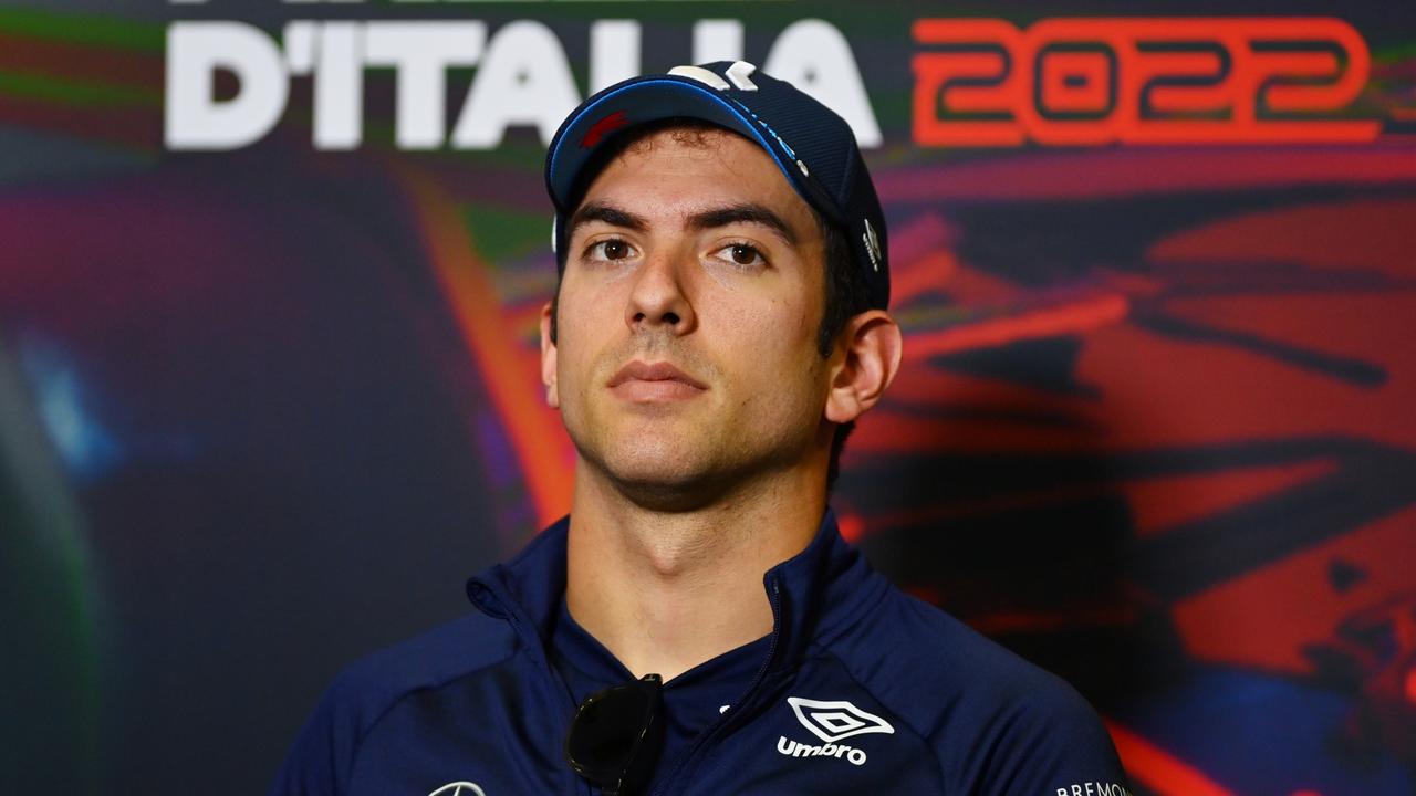 MONZA, ITALY – SEPTEMBER 08: Nicholas Latifi of Canada and Williams talks in the drivers press conference during previews ahead of the F1 Grand Prix of Italy at Autodromo Nazionale Monza on September 08, 2022 in Monza, Italy. (Photo by Dan Mullan/Getty Images)