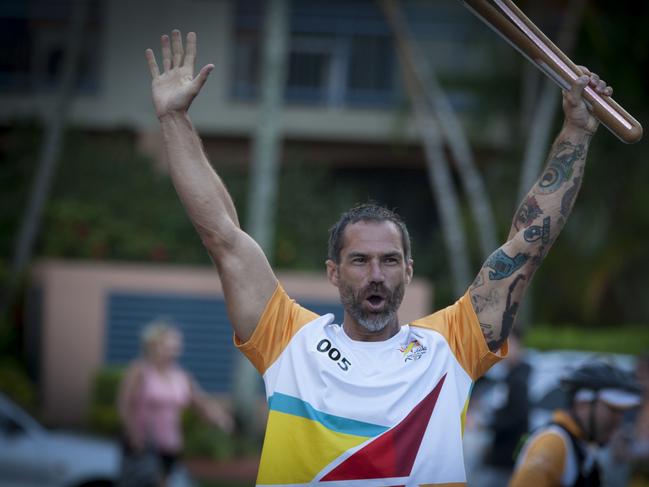 Damien Rider was a baton bearer at the Queen's Baton Relay at Coolangatta ahead of the Gold Coast Commonwealth Games. 