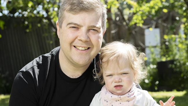 Tom Clarke with his daughter Lyra. Picture: Ellen Smith