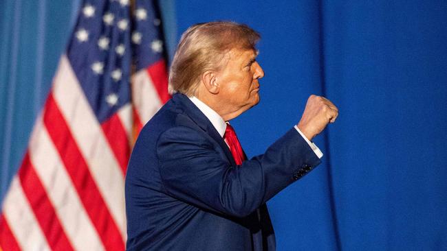 Donald Trump leaving the stage after speaking during a campaign rally at the University of New Hampshire's Whittemore Center Arena in Durham, New Hampshire, on December 16. Picture: Joseph Prezioso / AFP