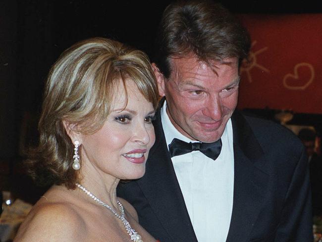 The bombshell actress with Sam Newman at Crown Casino in 2000.