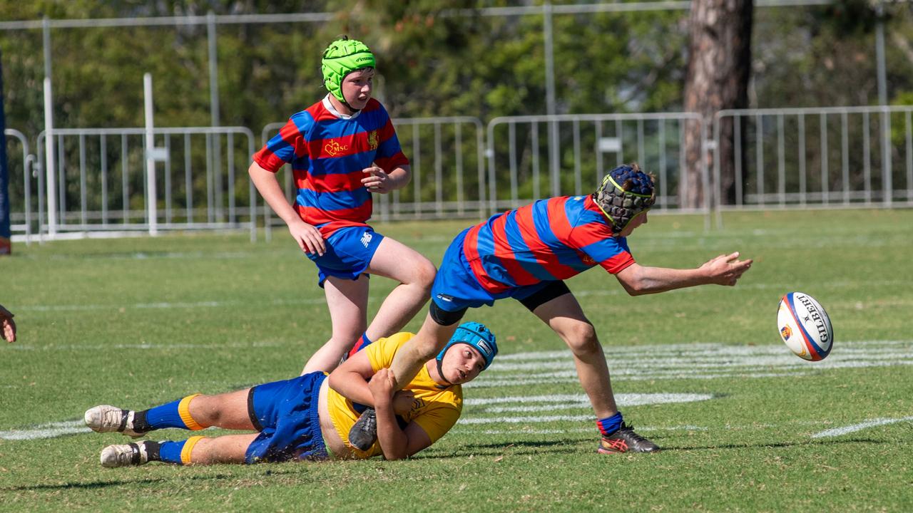 Downlands 13A vs TGS 13A. 2024 O'Callaghan Cup day at Downlands College. Photo by Nev Madsen