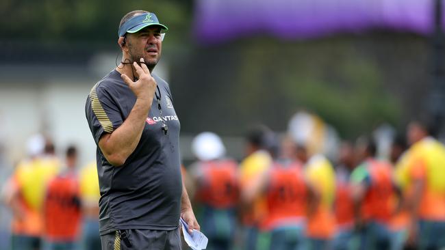 Michael Cheika during a Wallabies training session at Odawara Stadium.