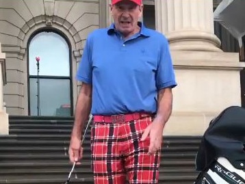 Sam Newman was among many people asking why Victorians can’t play golf. Picture: Instagram