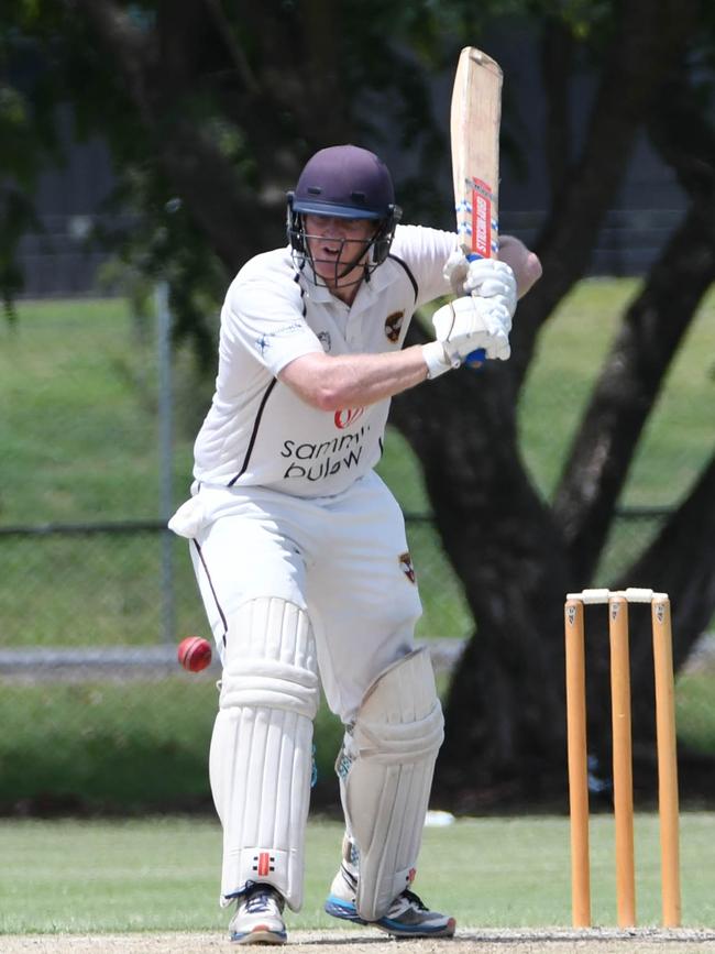 Ipswich Hornets opening batsman Levi Thomson-Matthews scored a valuable 96 playing against Redlands in the Queensland Premier Grade match at Walker Oval. Picture: Gary Reid