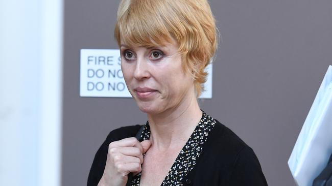 Glass Candy member Lori Monahan outside the Federal Court. Picture: AAP