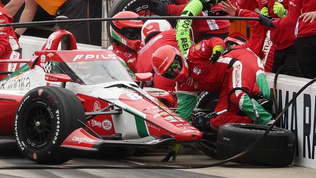 This was not the way Shwartzman would have wanted to end his day. Photo by James Gilbert/Getty Images
