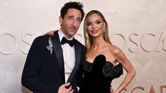 US actor Adrien Brody and fashion designer Georgina Chapman attends the 97th Annual Academy Awards at the Dolby Theatre in Hollywood. Picture: Anegla Weiss/AFP