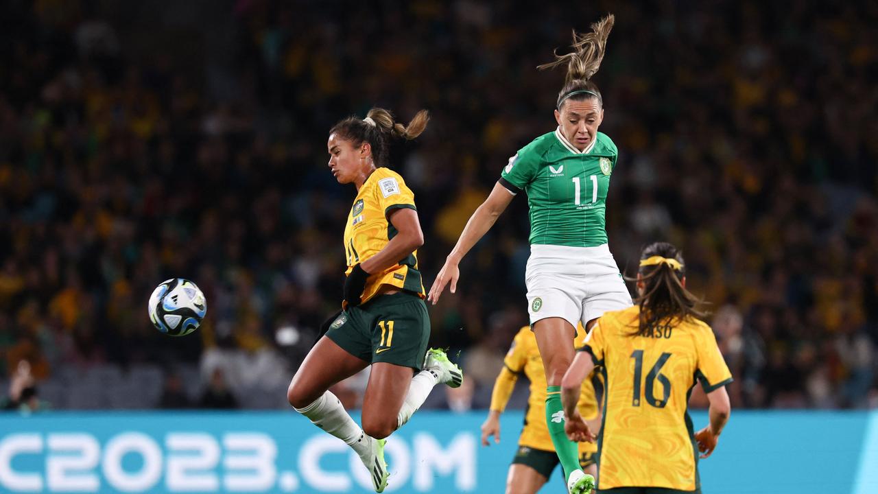 Mary Fowler (L) was given the impossible task of replacing Australian captain Sam Kerr. PIcture: AFP