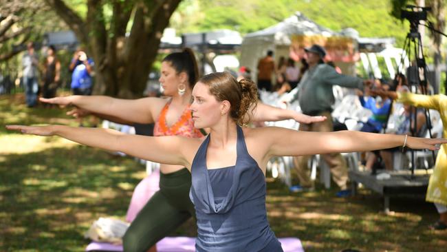 India Fest at Riverway. Oda Winterstoe does a yoga workshop. Picture: Evan Morgan