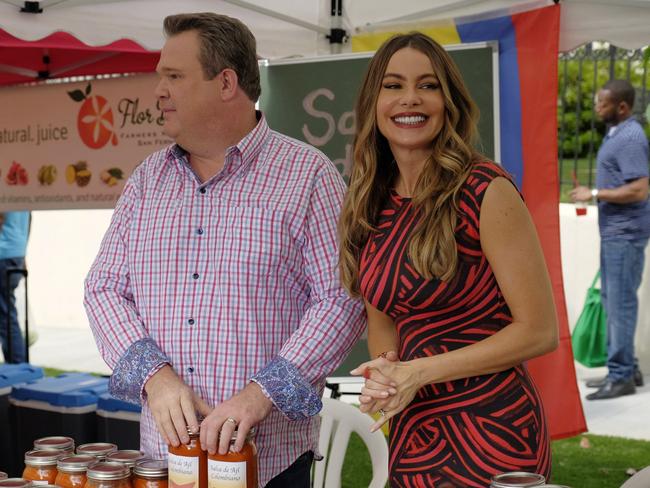 Sofia Vergara (with co-star Eric Stonestreet) has starred as Gloria on the hit show<i> Modern Family </i>since 2009. Picture: Supplied