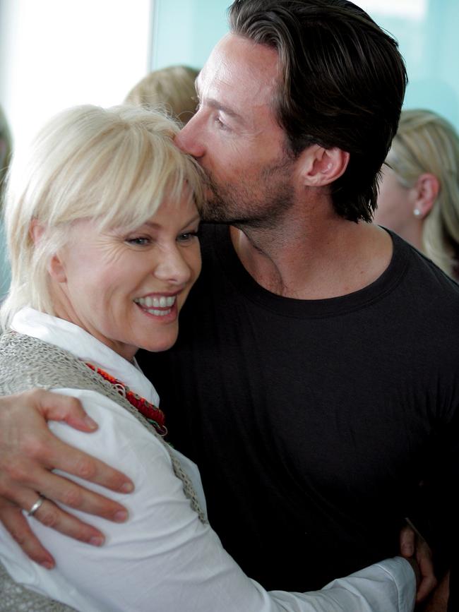 Hugh Jackman supports then wife Deborra-Lee Furness as she launched Adoption Awareness Week in Sydney.