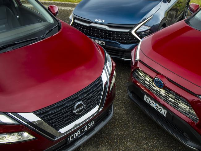 Photo of the Nissan X-Trail, Kia Sportage and Toyota RAV4 comparison test. Pic by Thomas Wielecki.