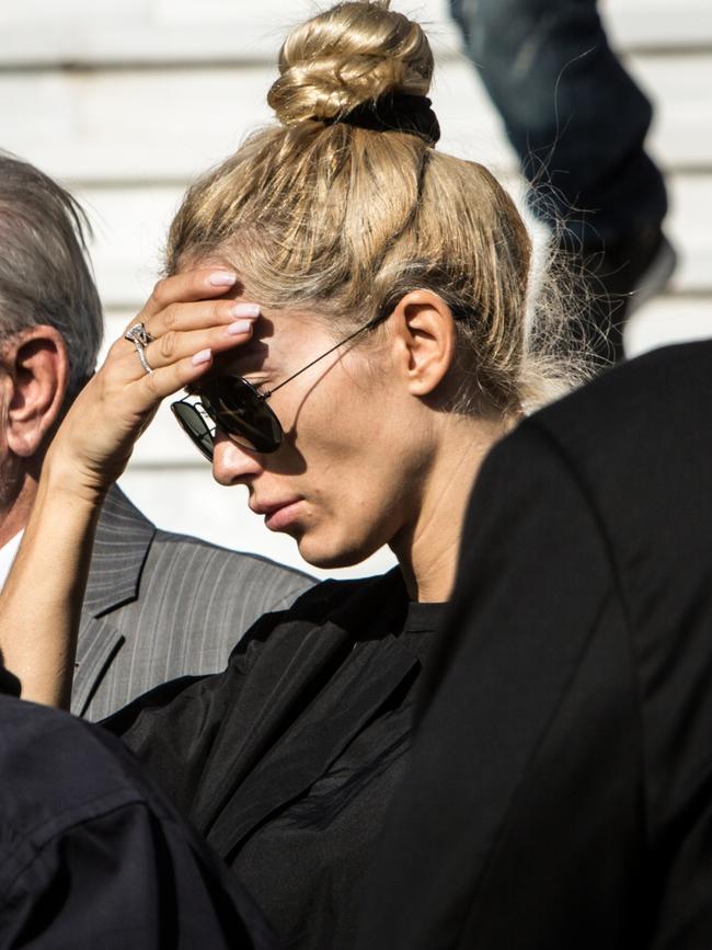 Victoria Karida at her husband’s funeral Picture: Angelo Christofilopoulos