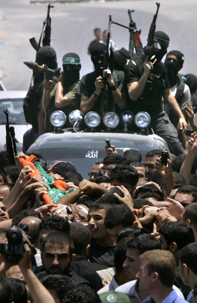 Hamas militants in Gaza City, June 2007. Picture: Hatem Moussa