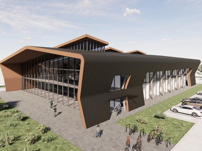 Renders of the proposed Plumbing Industry Climate Action Centre. Picture: Supplied