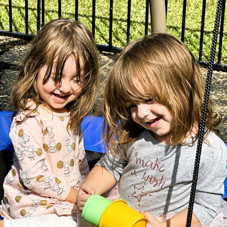 Twin autistic toddlers Kaeleigh and Alexia Pierpoint of Ingham. Picture: Supplied