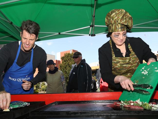 Cook Off between celebrity chef Ben Milbourne and Senator Jacqui Lambie at the Make a Wish Foundation Home and Garden Show at Burnie. Picture Chris Kidd