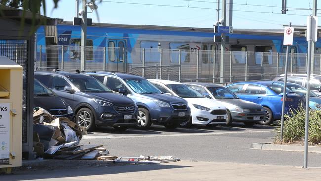 Lack of parking is a chronic problem at train stations including Craigieburn. Picture: Stuart Milligan