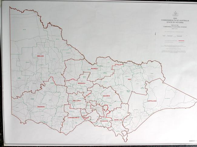 Commonwealth of Australia, State of Victoria Electoral map.