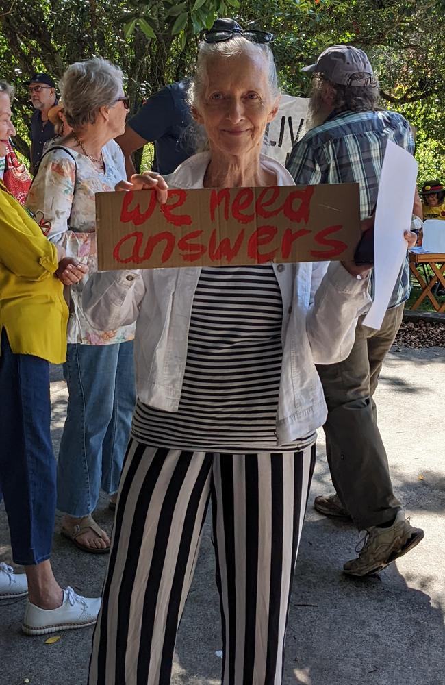 Miriam Torzillo at a previous Lismore NRRC flood recovery protest.