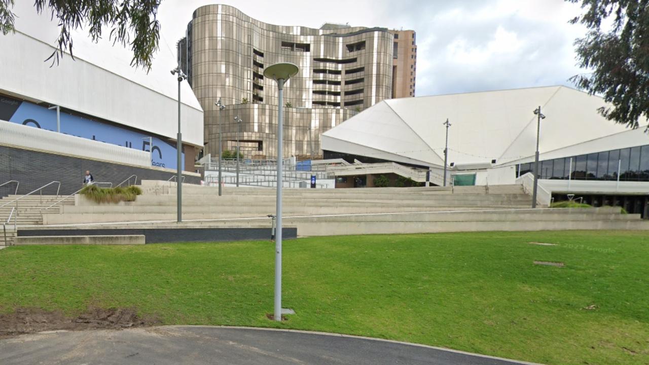 The steps and ramp between the Dunstan Playhouse and Space theatre, where the “violent” attack took place. Picture: Google Maps