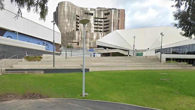 The steps and ramp between the Dunstan Playhouse and Space theatre, where the “violent” attack took place. Picture: Google Maps