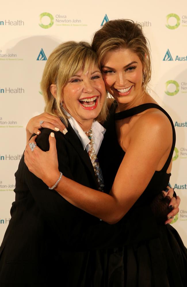 Olivia Newton-John and Delta Goodrem have been close for years. Picture: Yuri Kouzmin