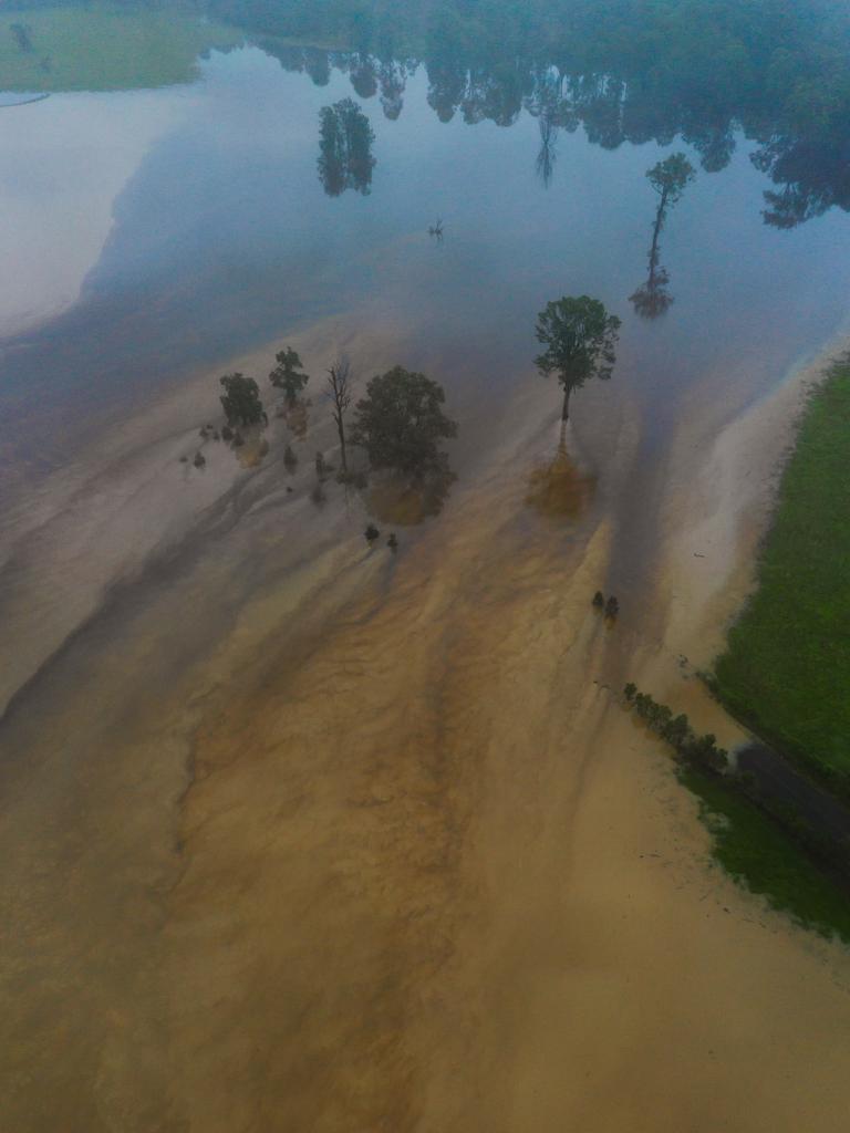 Spectacular drone footage of the flooding near Coutts Crossing as major flooding hit the area by drone photographer Sharn Domatas